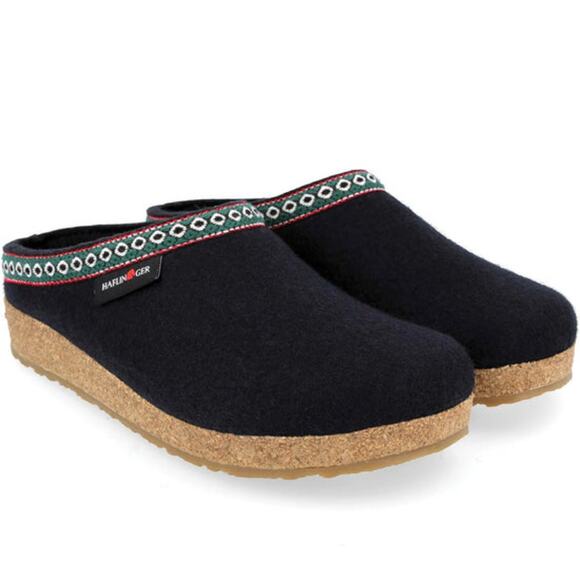 Haflinger NEW Grizzly in Navy Clog Slipper EU 43 US 10 Fall Winter Cozy Lounge - Picture 1 of 7